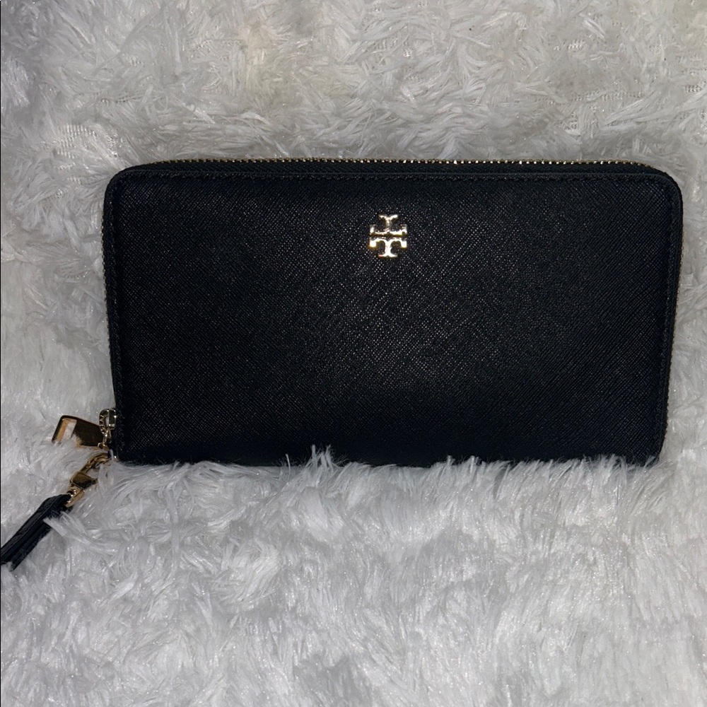 Tory Burch Black and Gold Wallet
